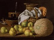 Melendez, Luis Eugenio Stell Life with Melon and Pears (mk08) oil painting reproduction